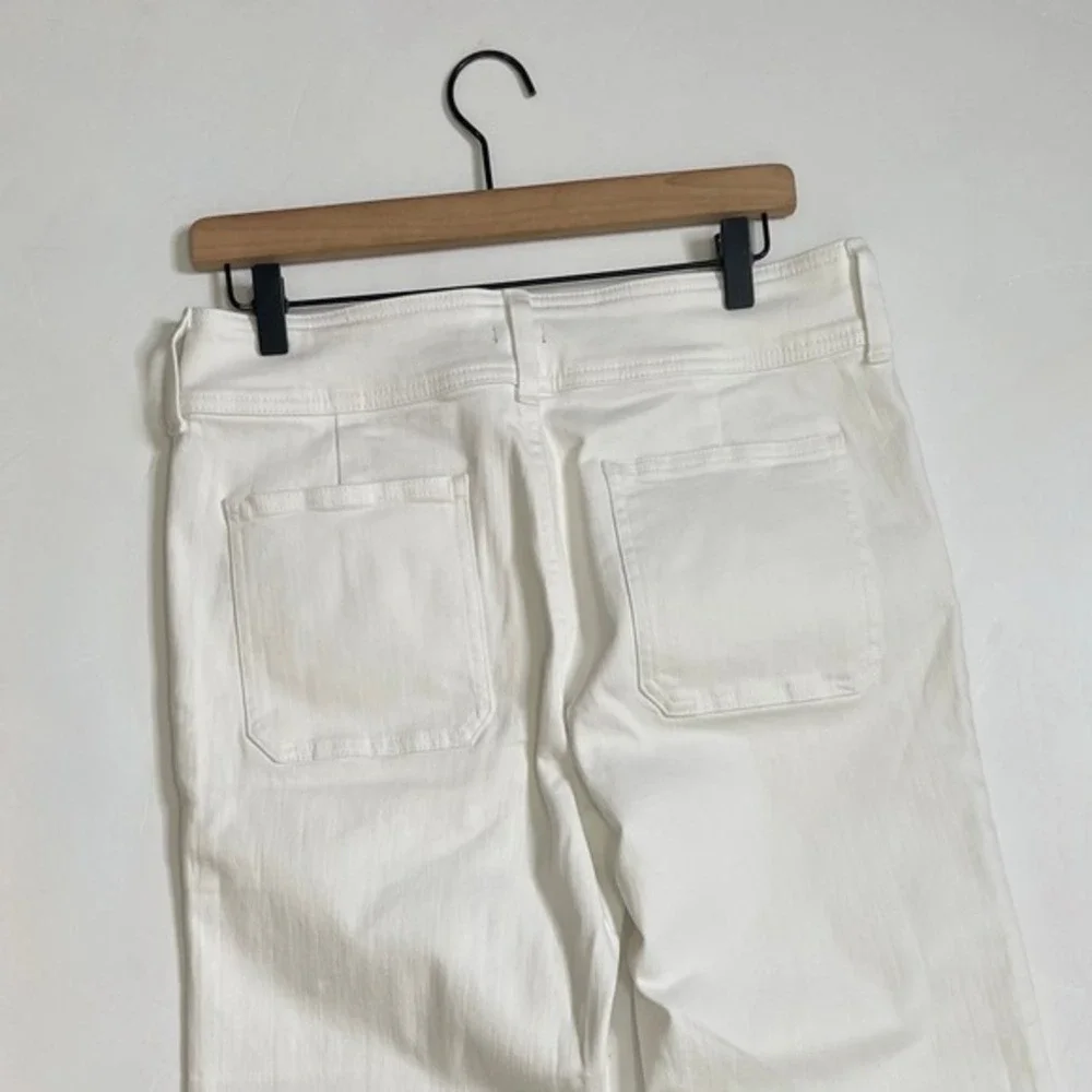 NWT!! J. CREW‎ Slim Wide Jeans Stacked Buttons Solid White Size 29 Petite 29P